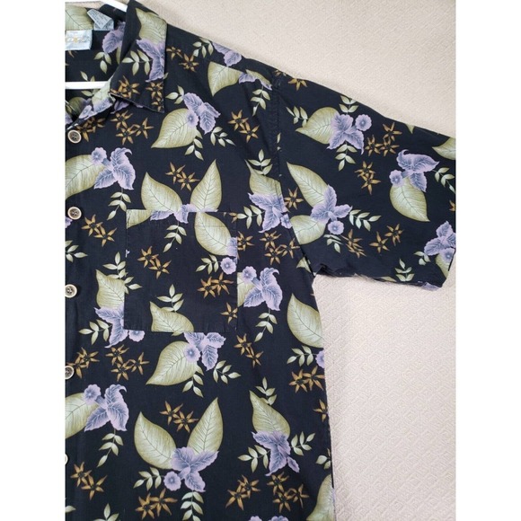 Op Sport Shirt Mens XL Multicolor Floral Wooden Button Up Collared Hawaiian - Picture 3 of 9